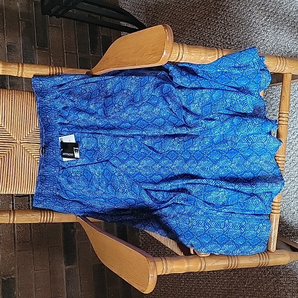 Antthony original snakeskin patterened,  blue skirt, size L